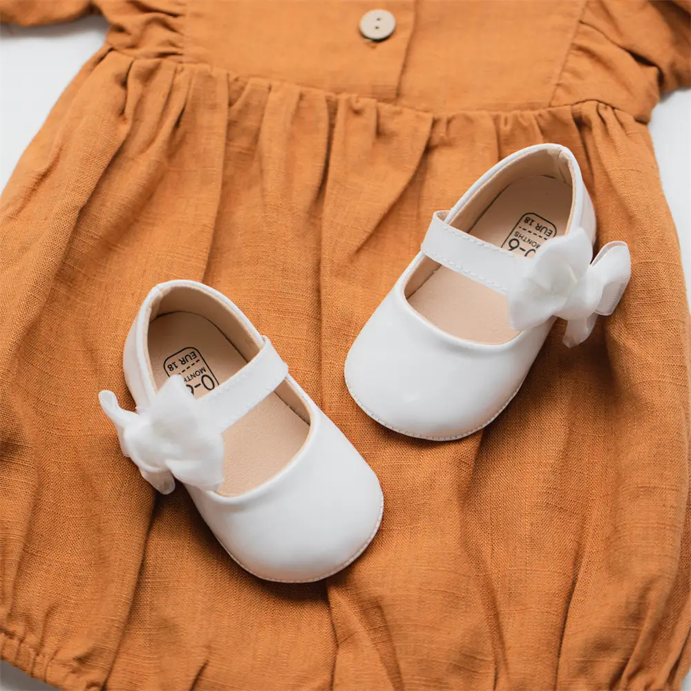 British Leather Baby Shoes Black Bow All Match — feature 11