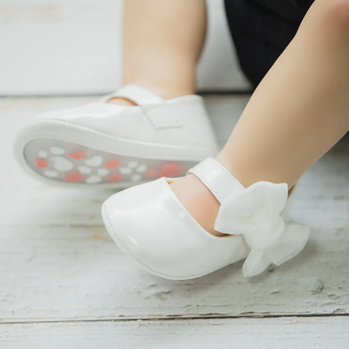 British Leather Baby Shoes Black Bow All Match — feature 12