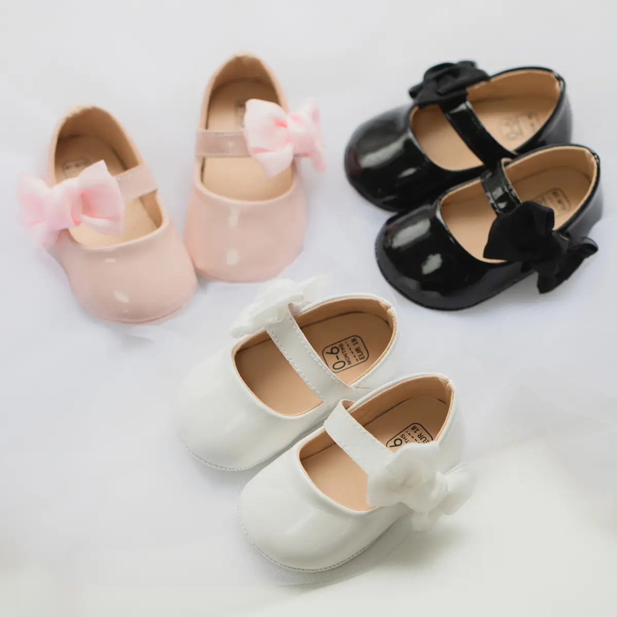 British Leather Baby Shoes Black Bow All Match — feature 6