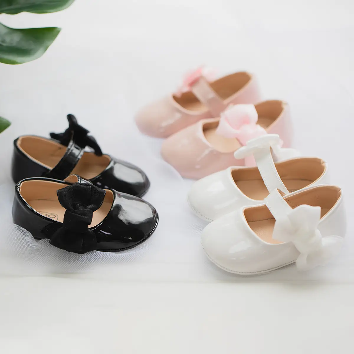 British Leather Baby Shoes Black Bow All Match — feature 7