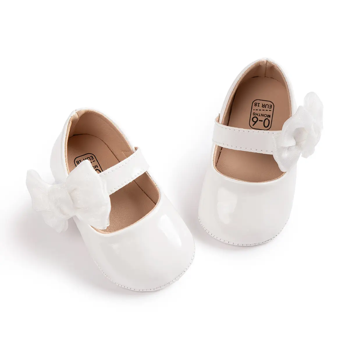 British Leather Baby Shoes Black Bow All Match