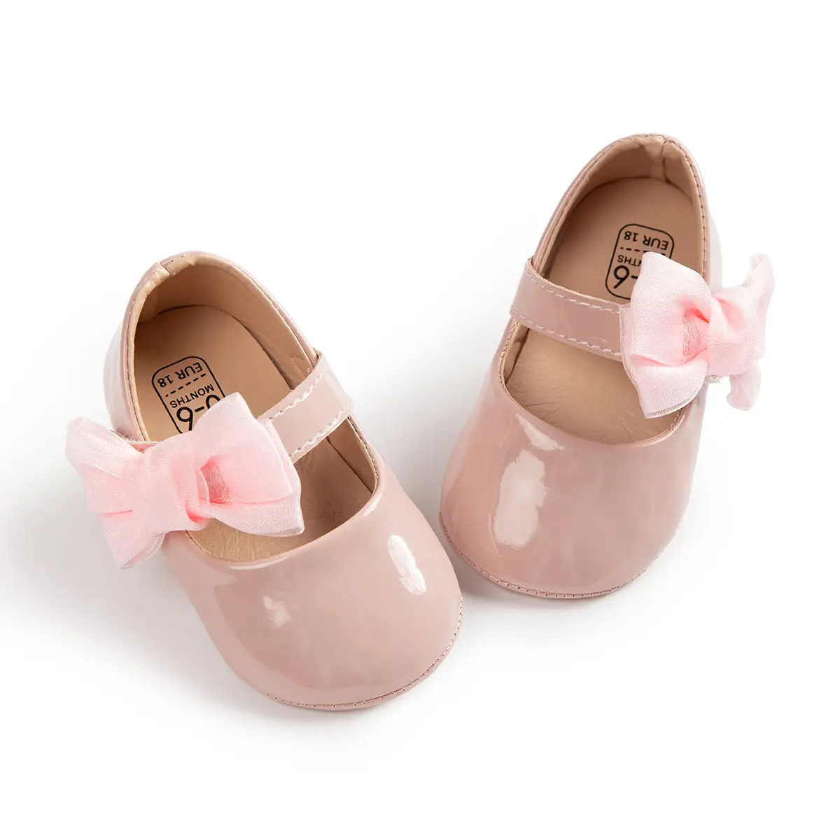 British Leather Baby Shoes Black Bow All Match
