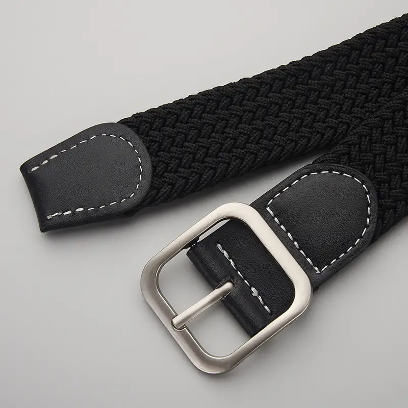Unisex Navy Woven Belt with Pin Buckle