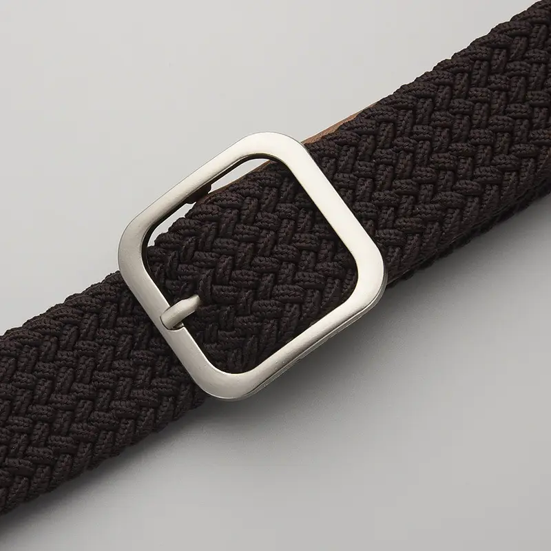 Unisex Navy Woven Belt with Pin Buckle
