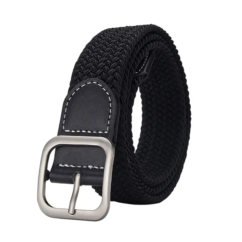 Unisex Navy Woven Belt with Pin Buckle