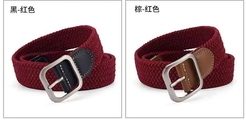 Unisex Navy Woven Belt with Pin Buckle — feature 15
