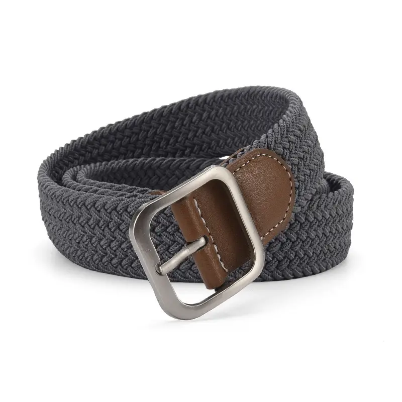 Unisex Navy Woven Belt with Pin Buckle