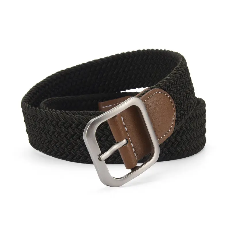 Unisex Navy Woven Belt with Pin Buckle