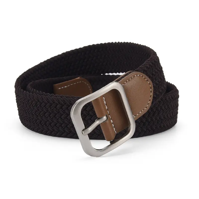 Unisex Navy Woven Belt with Pin Buckle