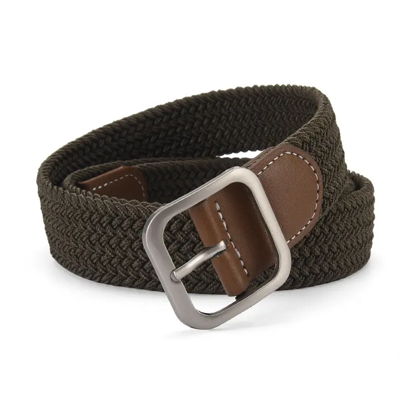 Unisex Navy Woven Belt with Pin Buckle