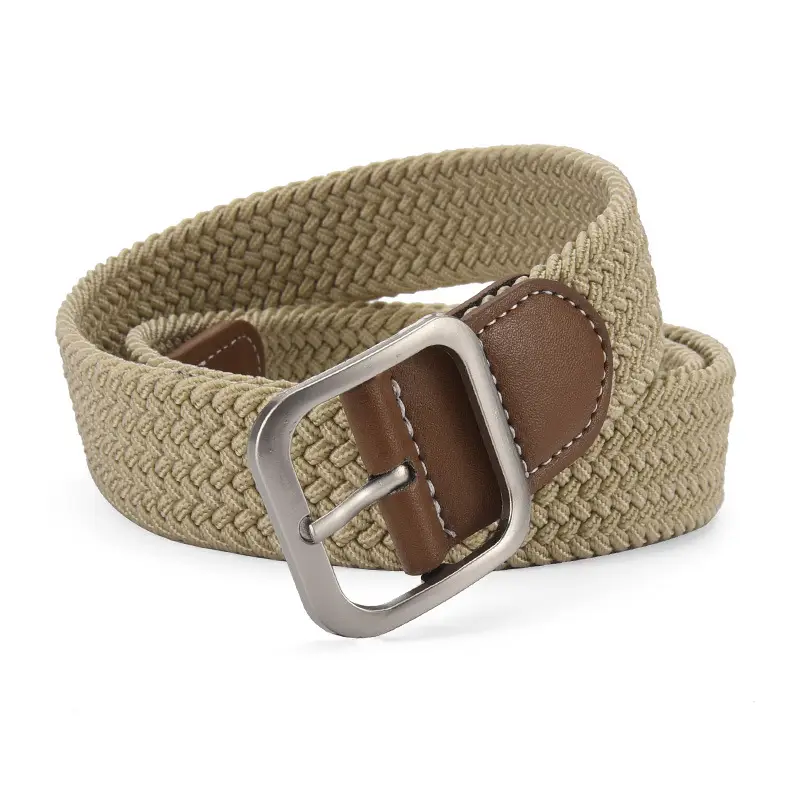 Unisex Navy Woven Belt with Pin Buckle