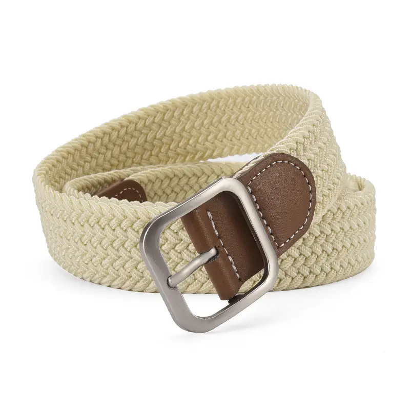 Unisex Navy Woven Belt with Pin Buckle