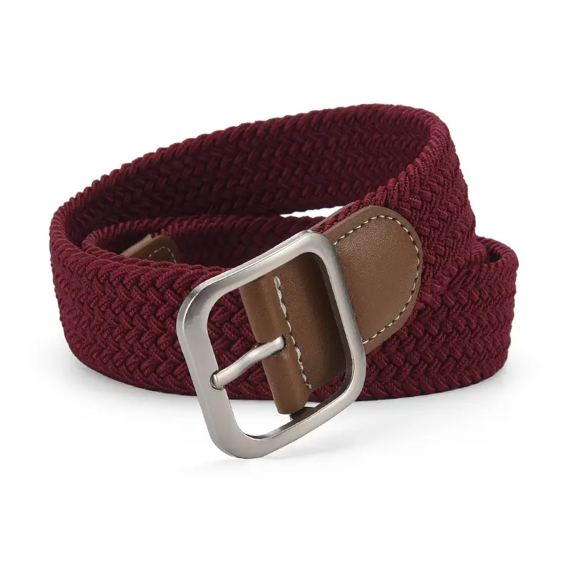 Unisex Navy Woven Belt with Pin Buckle