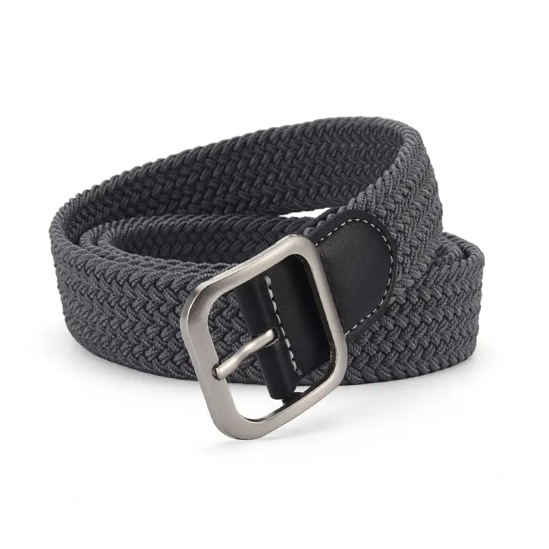 Unisex Navy Woven Belt with Pin Buckle