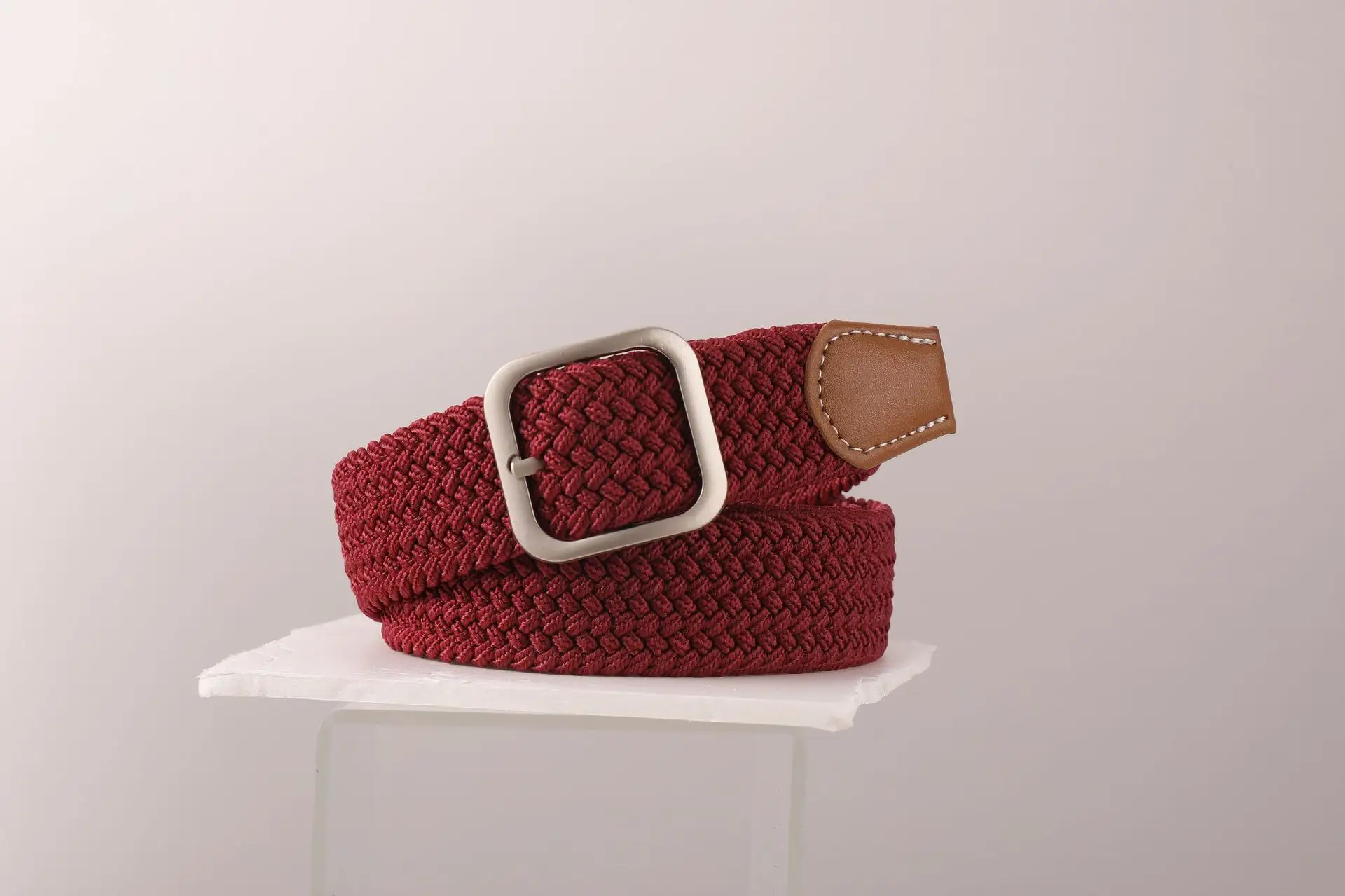 Unisex Navy Woven Belt with Pin Buckle