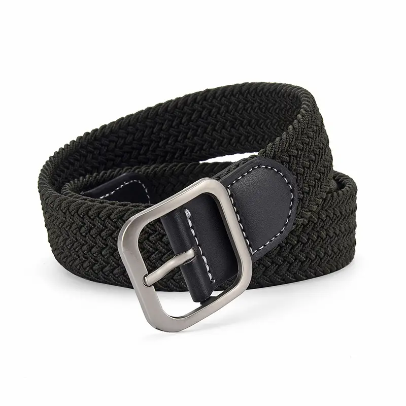 Unisex Navy Woven Belt with Pin Buckle