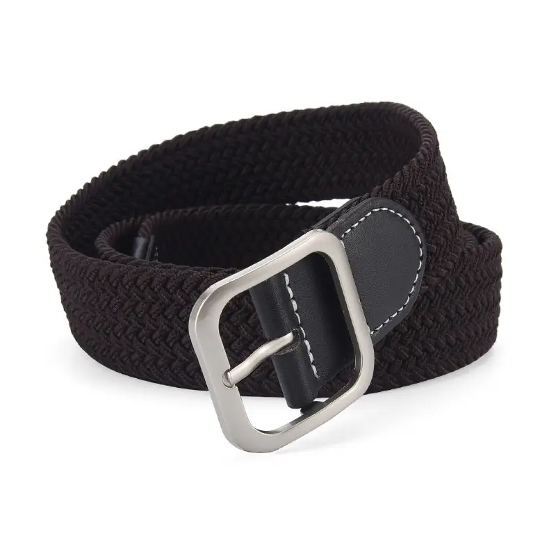 Unisex Navy Woven Belt with Pin Buckle