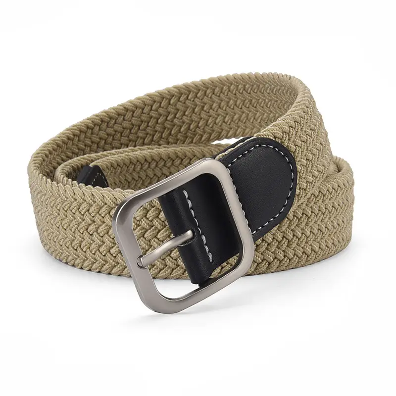 Unisex Navy Woven Belt with Pin Buckle