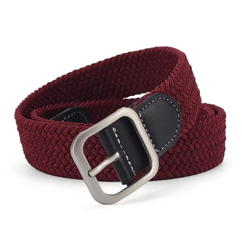 Unisex Navy Woven Belt with Pin Buckle
