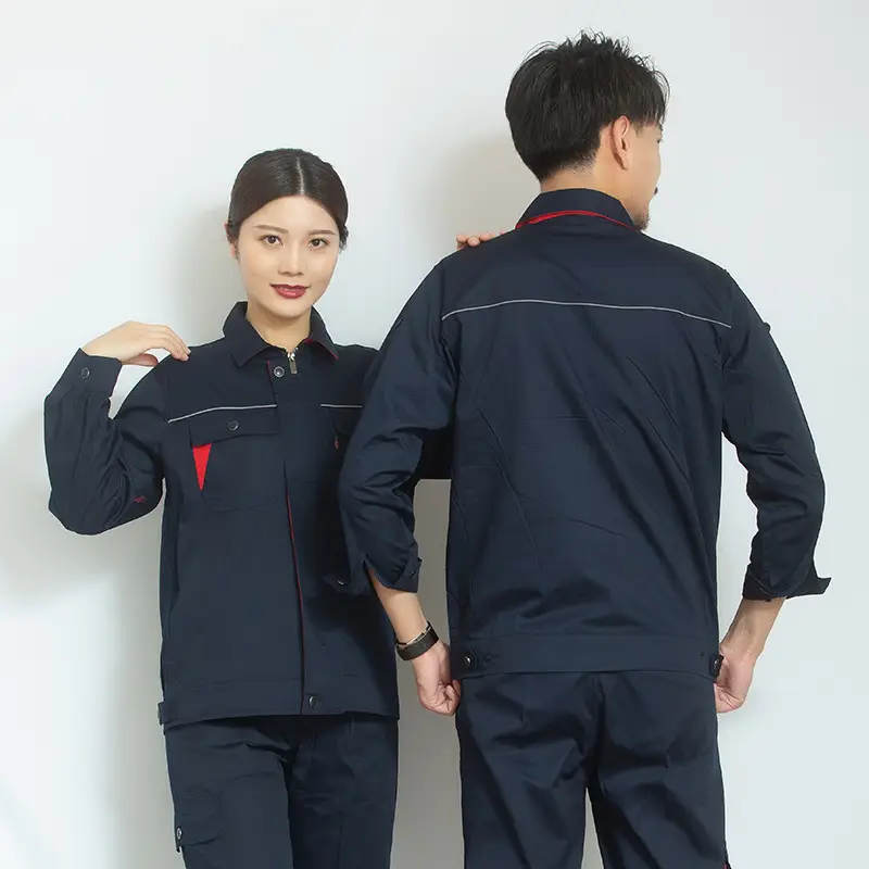 Spring Autumn Labor Suit Men Black Red Triangle Workwear - Image 3