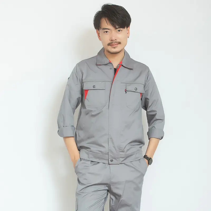 Spring Autumn Labor Suit Men Black Red Triangle Workwear - Image 5