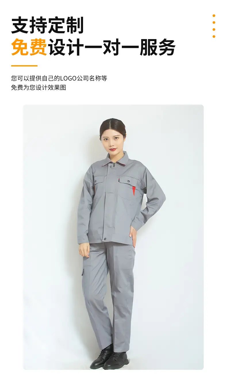 Spring Autumn Labor Suit Men Black Red Triangle Workwear — feature 5