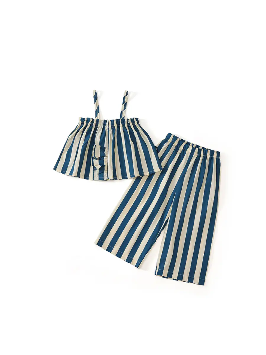 MDD Children Striped Lace Sling Top Pants Set 2025 - Image 3