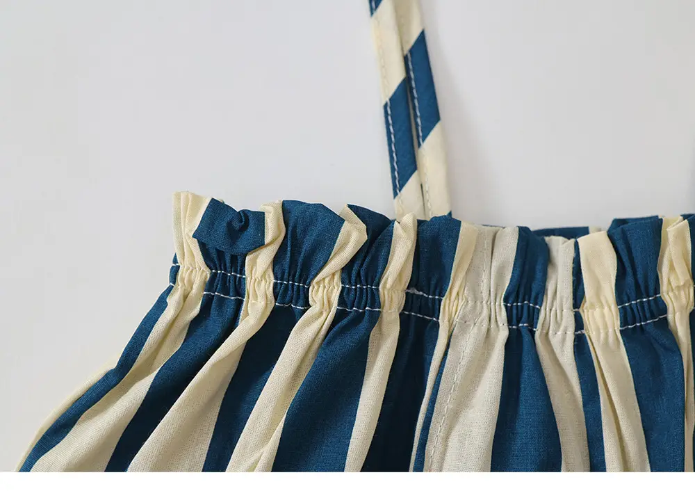MDD Children Striped Lace Sling Top Pants Set 2025 — feature 18