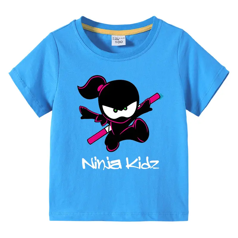 Ninja Kid Pink Short Sleeve T-Shirt for Girls Boys - Image 15