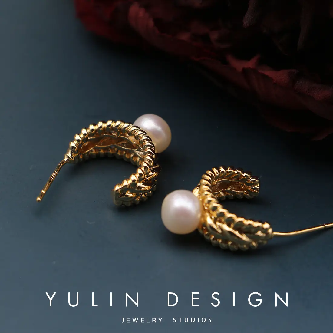 Vintage Court Armored Pearl Earrings Gold Tone - Image 6
