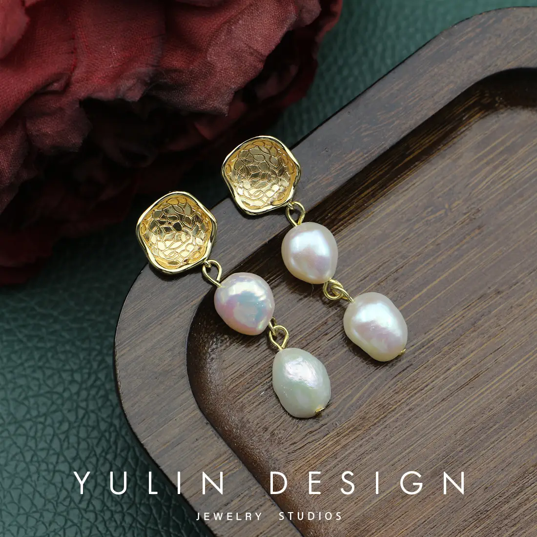 S925 Silver Pearl Earrings for Women Vintage Double Baroque