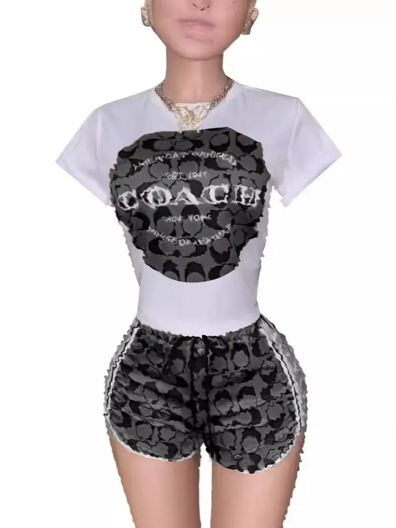 Pink Printed Cotton Shorts Set for Women