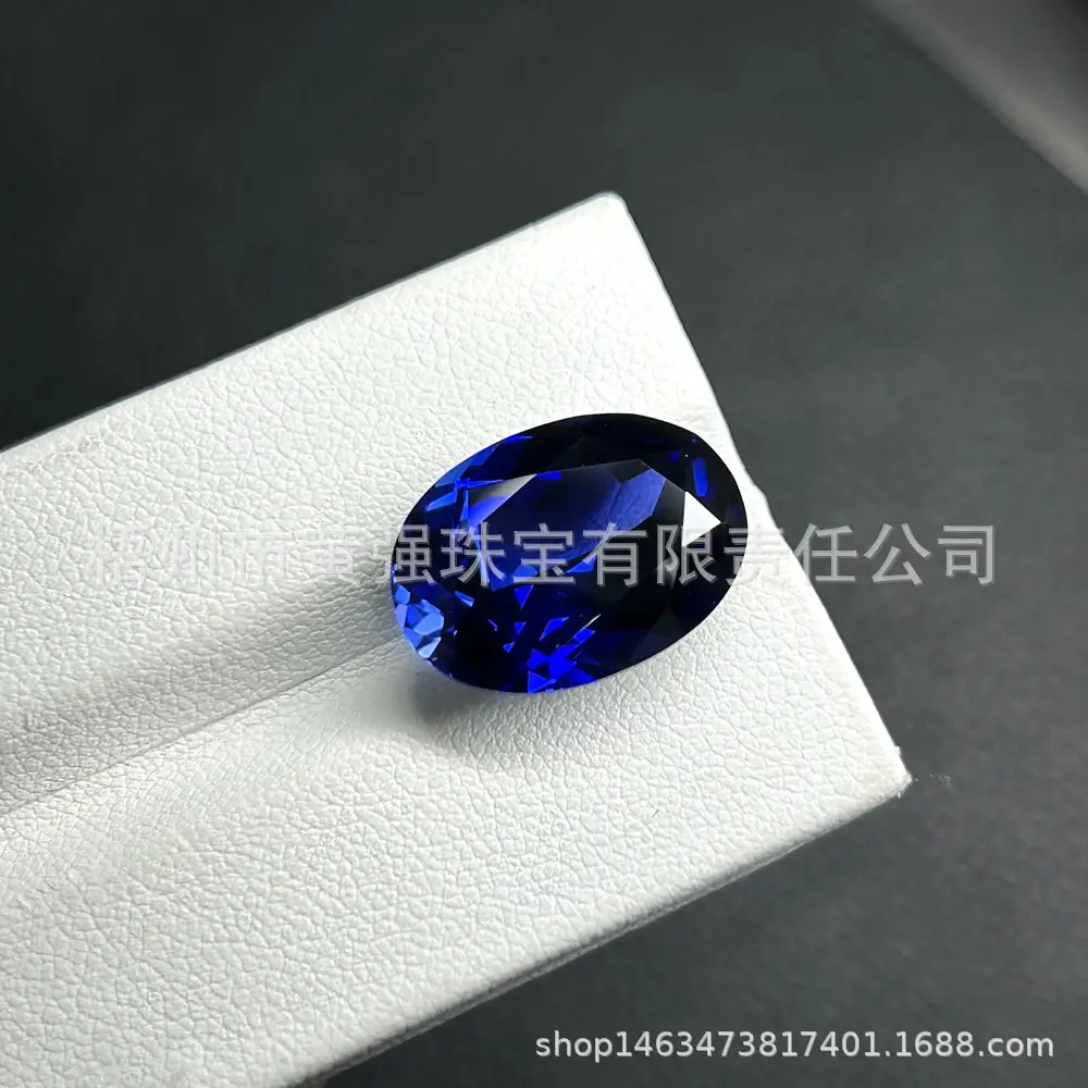 Blue Corundum Denier Oval Stone Set Royal Sapphire - Image 3