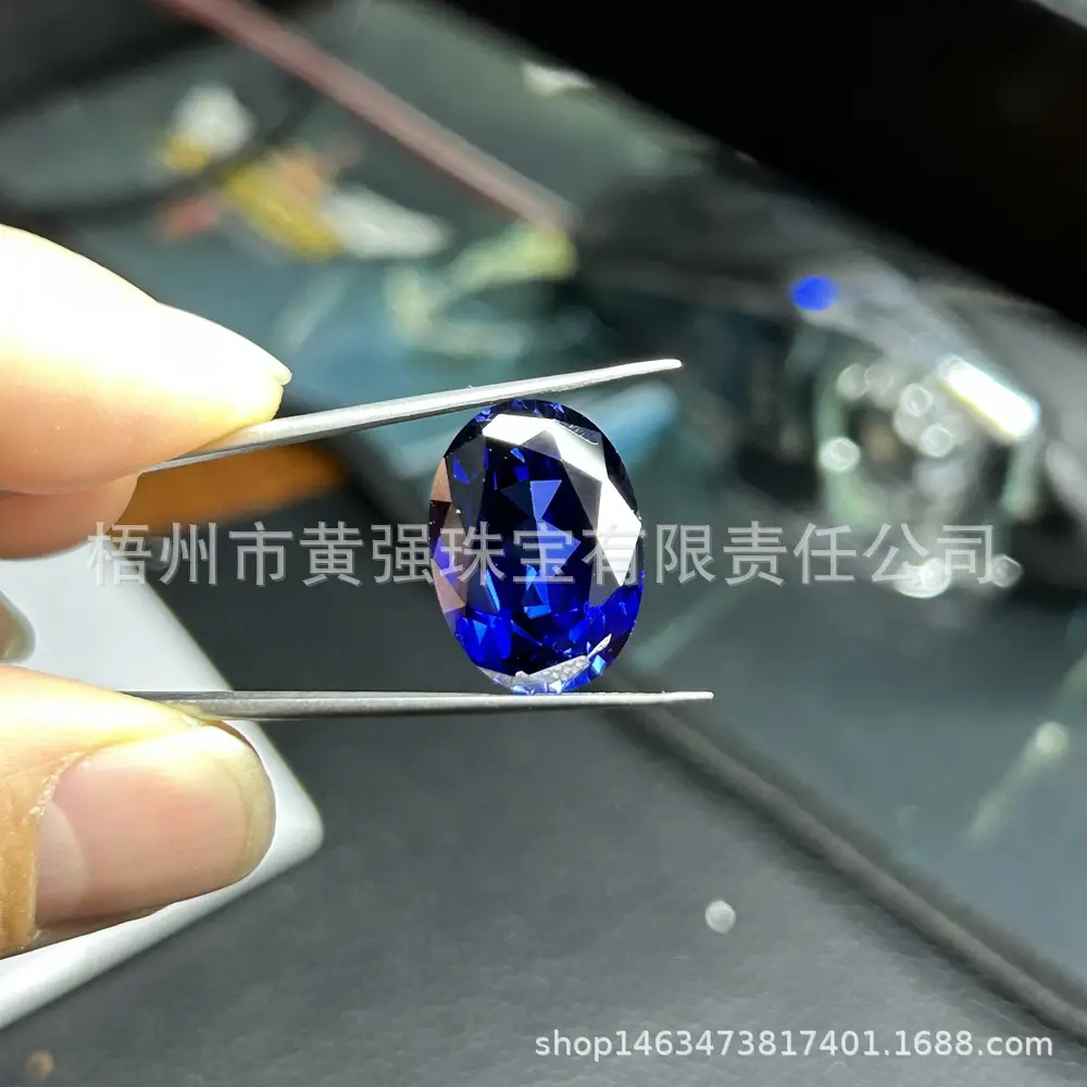 Blue Corundum Denier Oval Stone Set Royal Sapphire - Image 6