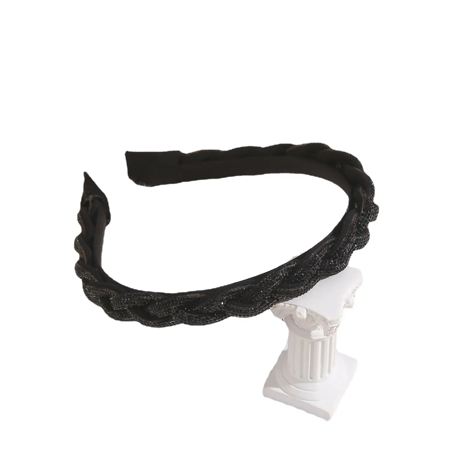 Sparkling Diamond Cross Headband Black - Image 10