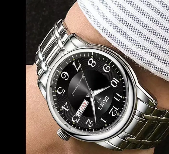 Men's Stainless Steel Quartz Watch with Gold Dial — feature 14