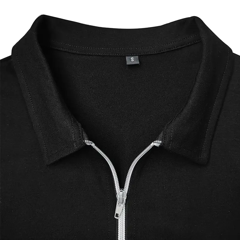 Polo Shirt Navy Grey Stripe Long Sleeve Men — feature 22