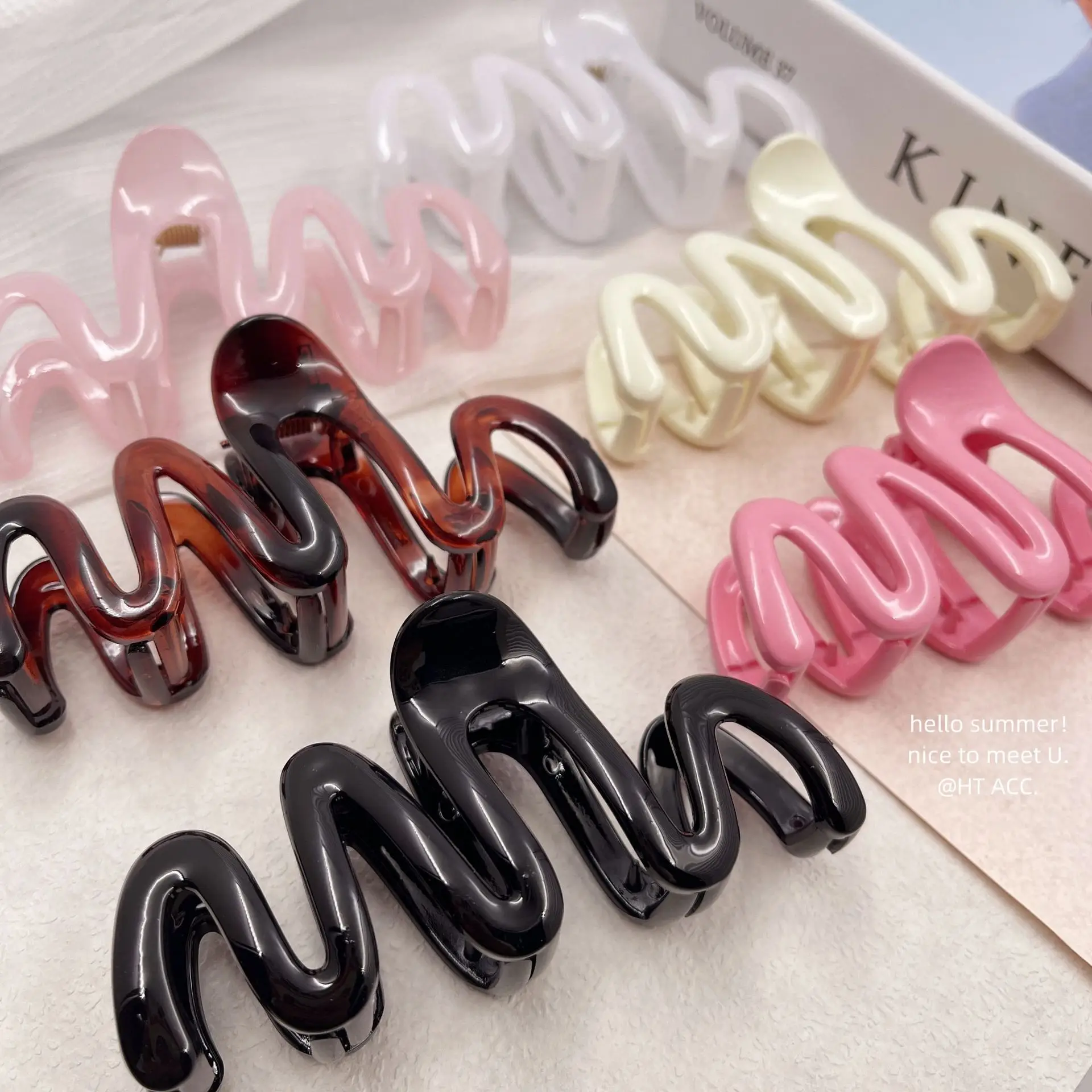 Pink Water Wave Hair Clip for Girls All Match Jewelry - Image 8