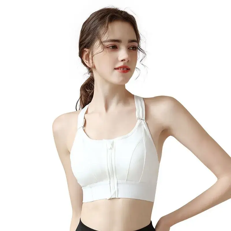 Adjustable Front Zipper Sports Bra Shockproof No Steel Ring Vest Yoga Cross Beauty Back Underwear for Women - Image 10