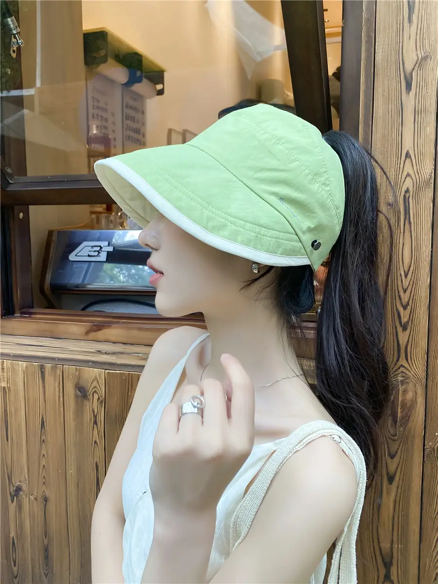 Japanese Style Double-sided Sun Hat Women Pink Black - Image 9
