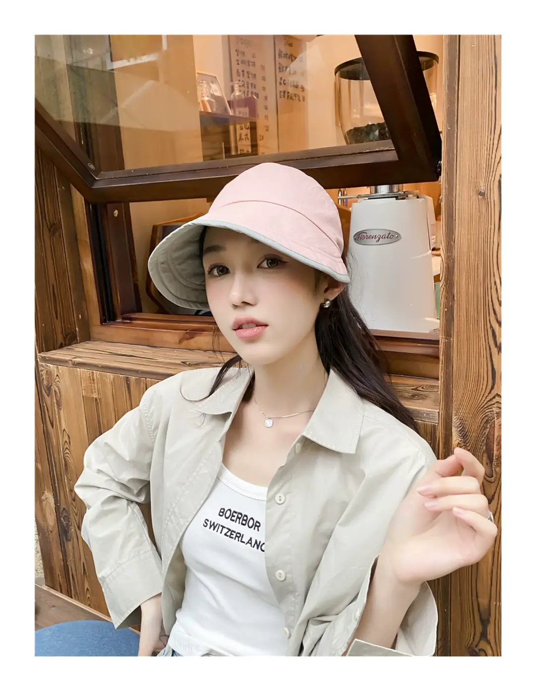 Japanese Style Double-sided Sun Hat Women Pink Black — feature 10