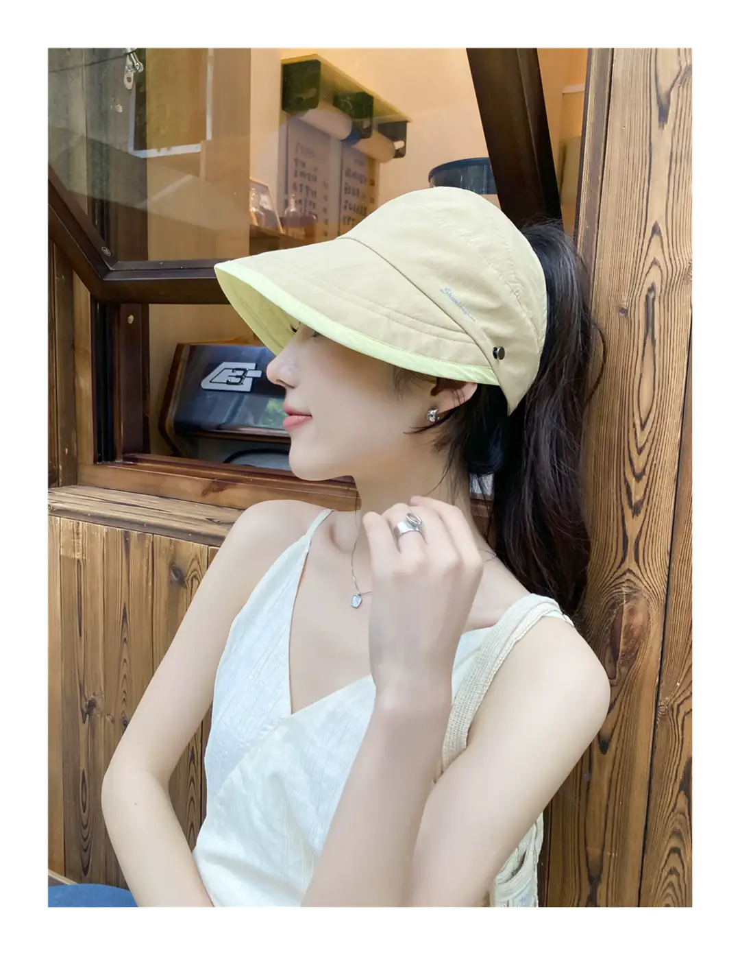Japanese Style Double-sided Sun Hat Women Pink Black — feature 16