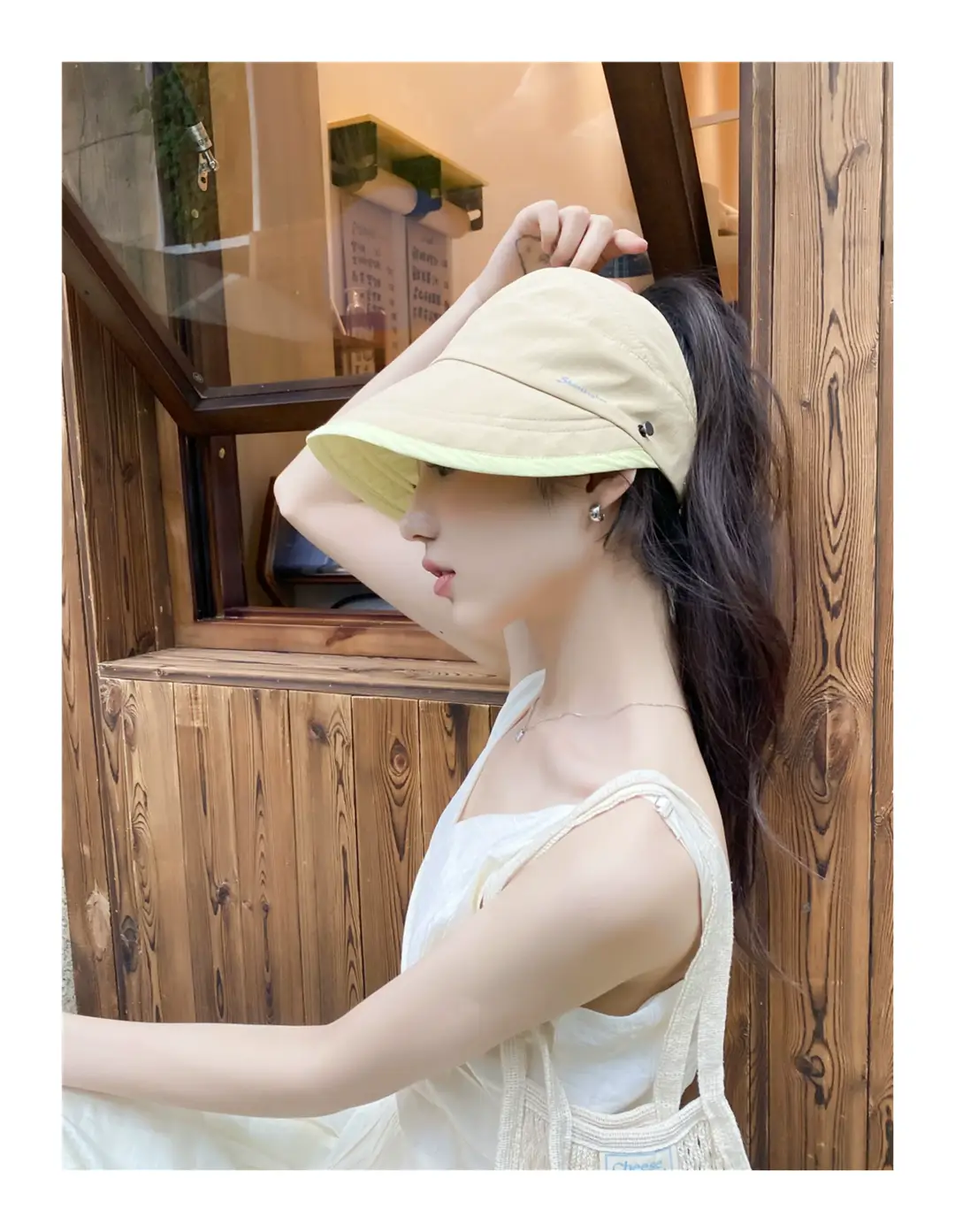 Japanese Style Double-sided Sun Hat Women Pink Black — feature 17