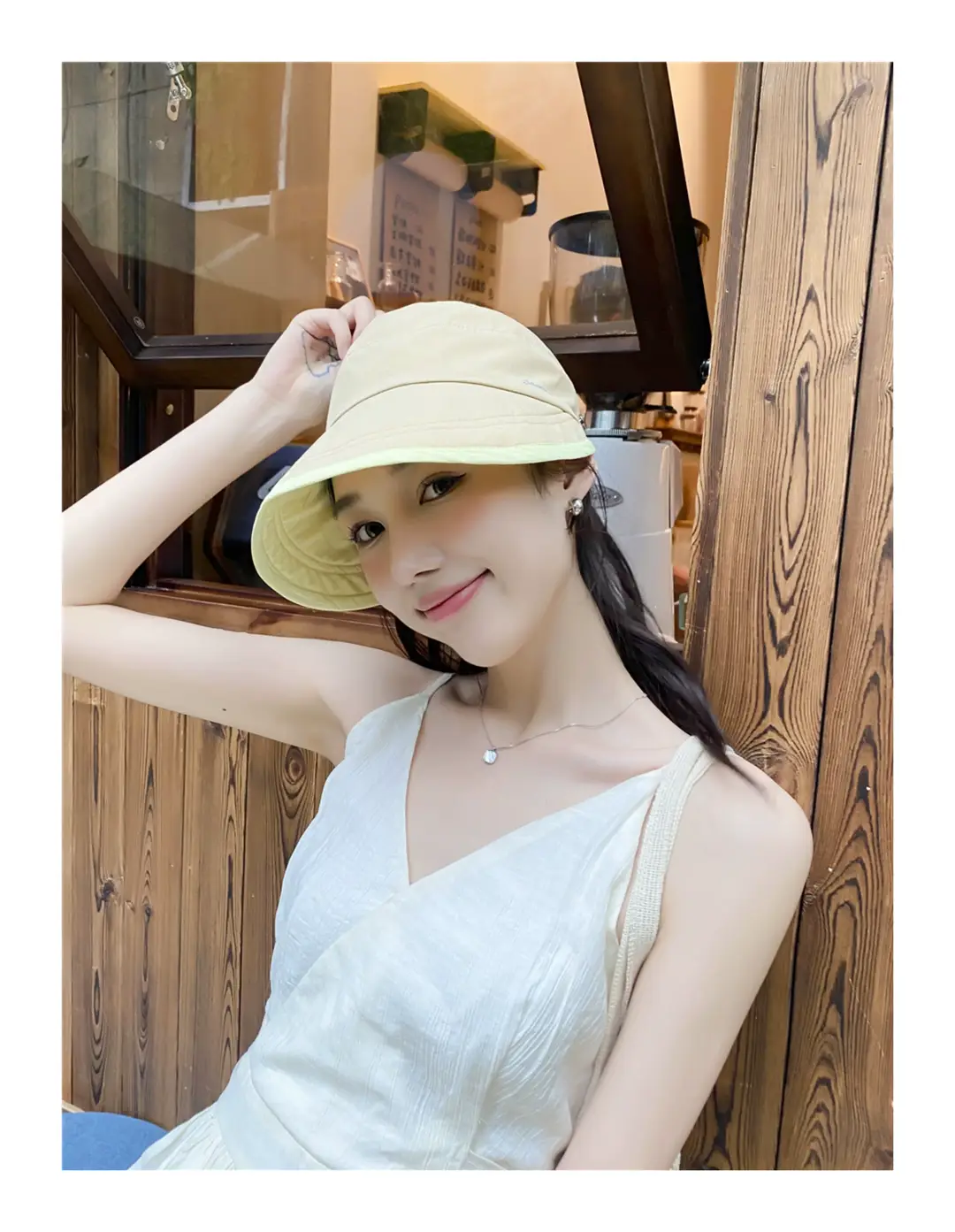 Japanese Style Double-sided Sun Hat Women Pink Black — feature 18