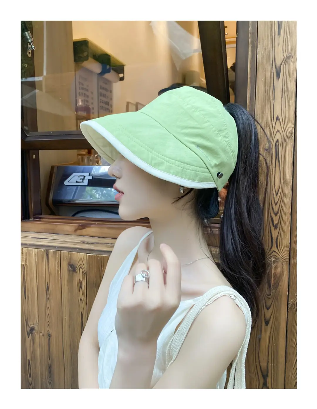 Japanese Style Double-sided Sun Hat Women Pink Black — feature 2