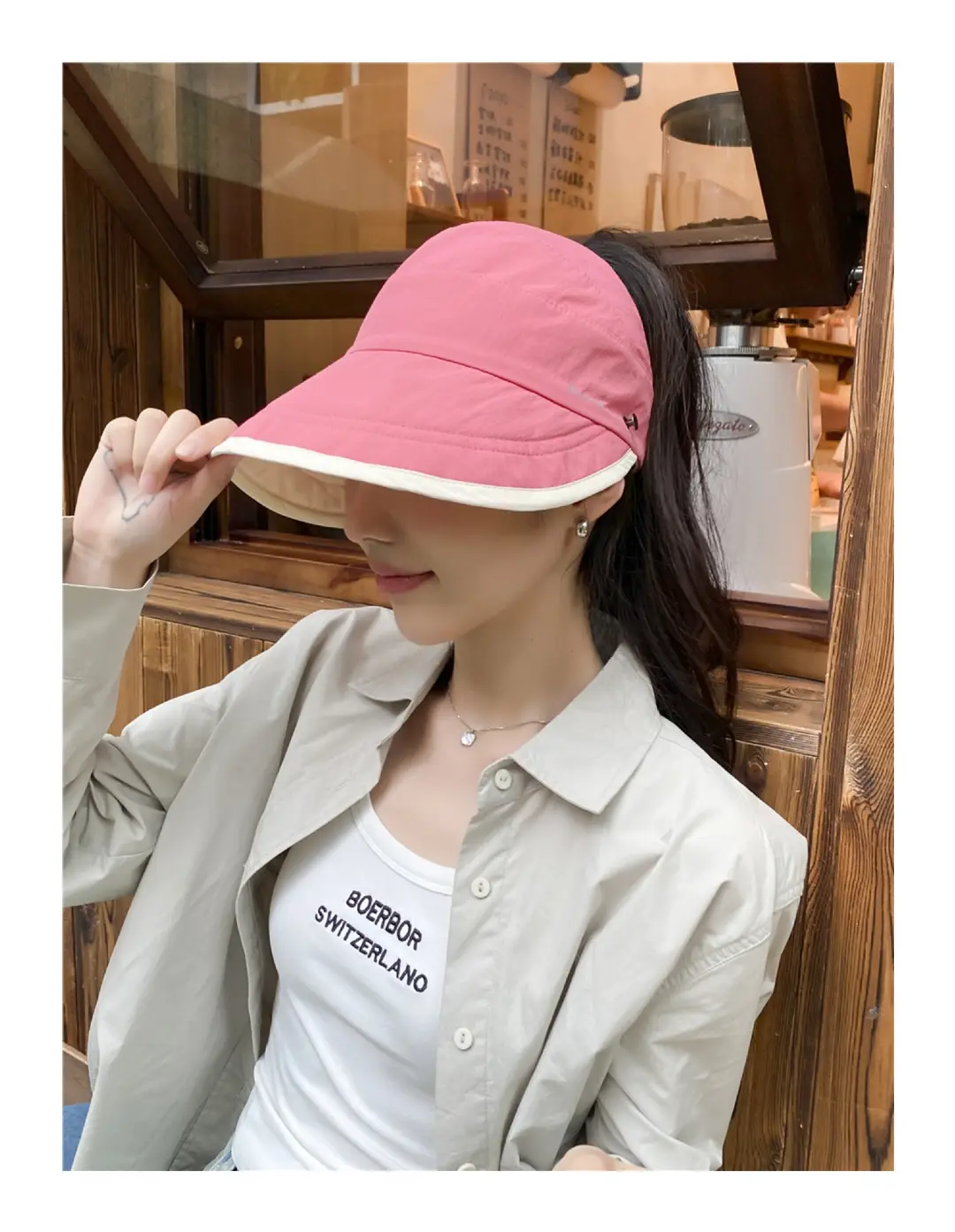 Japanese Style Double-sided Sun Hat Women Pink Black — feature 4
