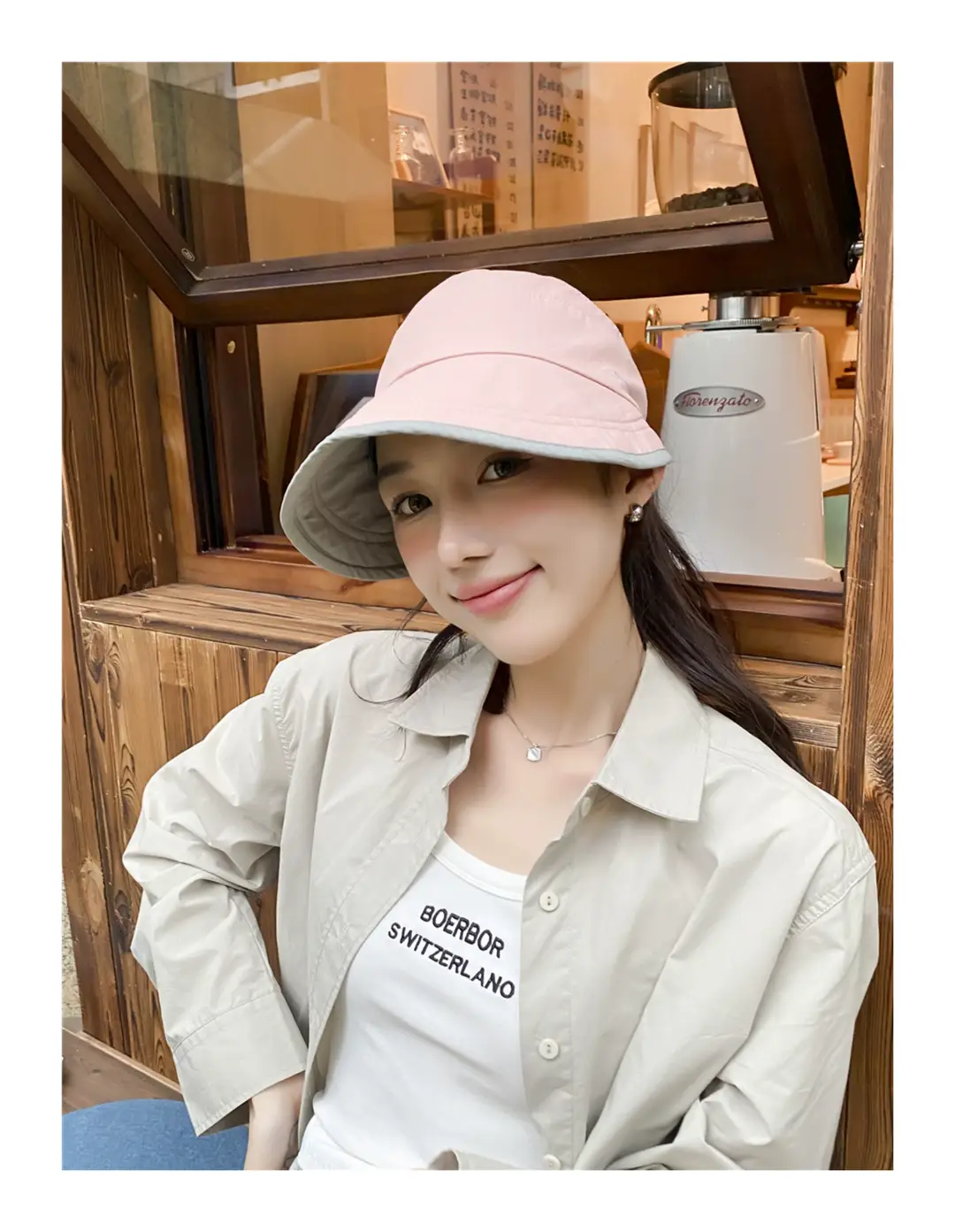 Japanese Style Double-sided Sun Hat Women Pink Black — feature 9