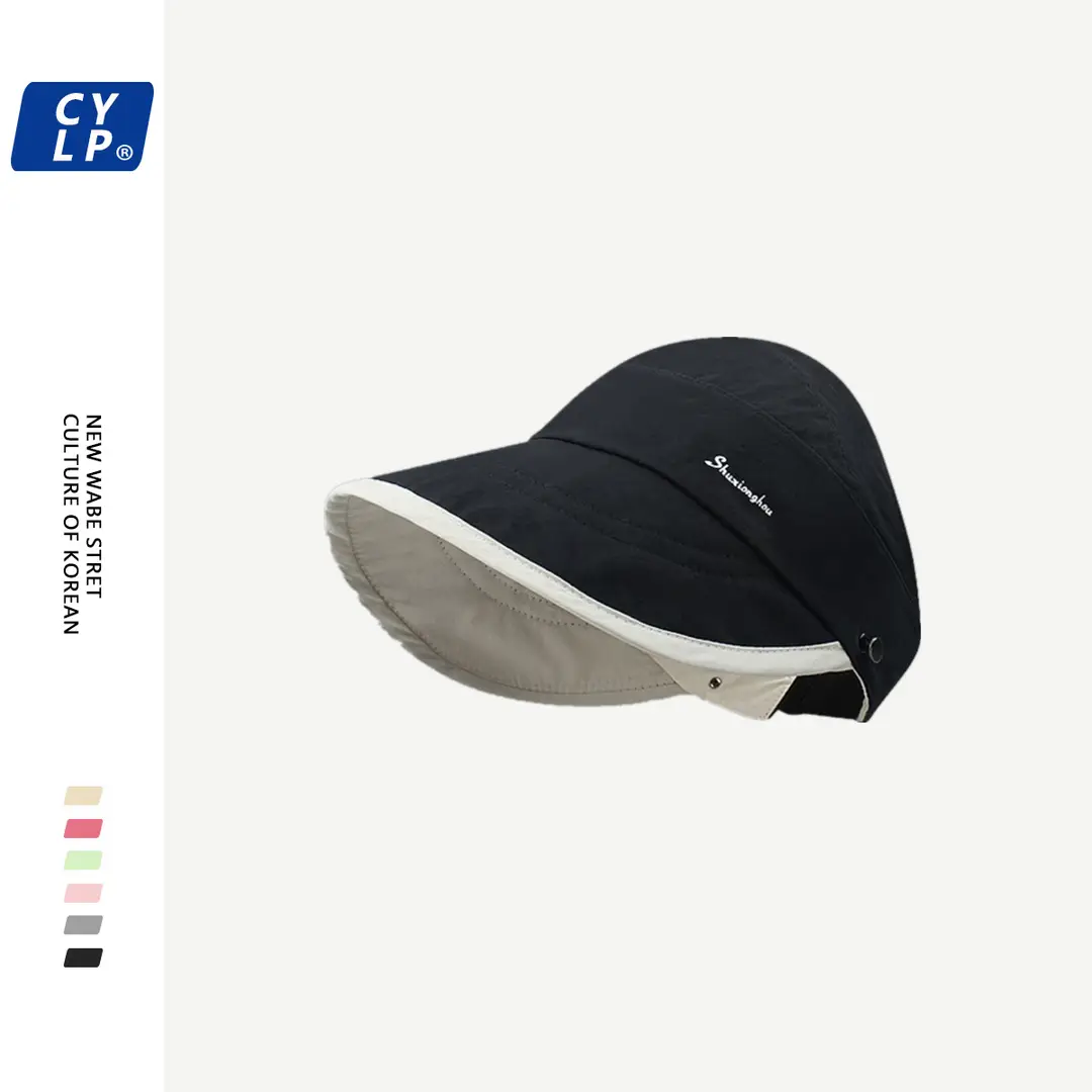 Japanese Style Double-sided Sun Hat Women Pink Black - Image 2