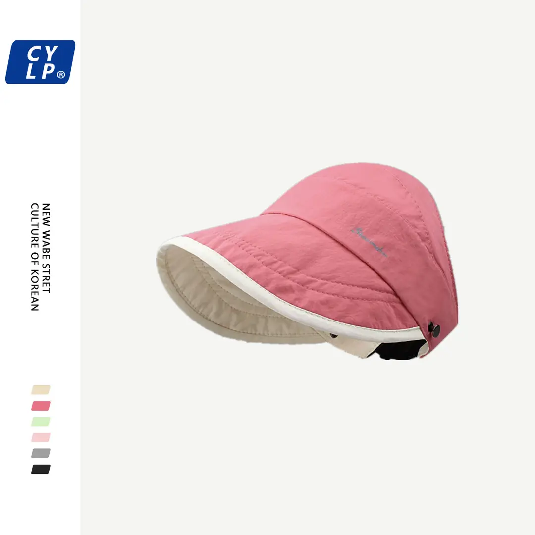 Japanese Style Double-sided Sun Hat Women Pink Black - Image 4