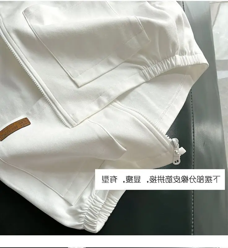 Women Grey White Layered Zipper Vest Sweatshirt — feature 11